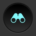 Dark button icon binoculars. Button banner round badge interface for application illustration Royalty Free Stock Photo