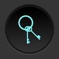 Dark button icon Keys. Button banner round badge interface for application illustration