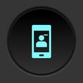 Dark button icon phone contact remove. Button banner round badge interface for application illustration