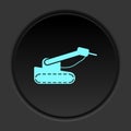 Dark button icon Robot technology industry factory. Button banner round badge interface for application illustration