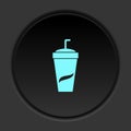 Dark button icon soda. Button banner round badge interface for application illustration