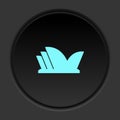 Dark button icon Sydney Opera House. Button banner round badge interface for application illustration