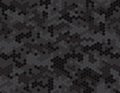 Dark camouflage pattern with honeycomb pixels Royalty Free Stock Photo