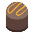 Dark candy icon isometric vector. Chocolate festival