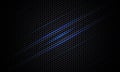 Dark carbon fiber texture with blue and gray lines. Royalty Free Stock Photo