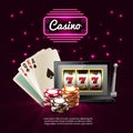 Dark Casino Realistic Composition