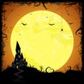 Halloween scary castle background