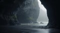 The Dark Cave: Realistic And Hyper-detailed Beach Photography