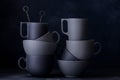 Dark ceramic kitchenware Royalty Free Stock Photo