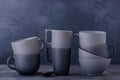 Dark ceramic kitchenware Royalty Free Stock Photo