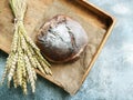 Dark cereal bread on a wooden board Royalty Free Stock Photo