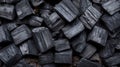 Dark Charcoal Blocks Stacked Together Close Up Royalty Free Stock Photo