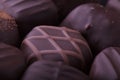 Dark Chocolate Pralines Royalty Free Stock Photo