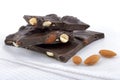 Dark chocolate almond bark Royalty Free Stock Photo