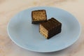 Dark chocolate almond wafer candy bar snack