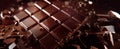 Dark Chocolate Bar Breaking and Exploding Royalty Free Stock Photo