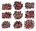 Dark chocolate bar crumb piles, vector Royalty Free Stock Photo