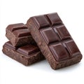 Dark chocolate bar pieces on white background Royalty Free Stock Photo