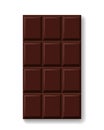 Dark chocolate bar unwrapped vector