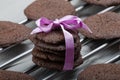 Dark chocolate biscuits Royalty Free Stock Photo