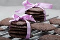 Dark chocolate biscuits Royalty Free Stock Photo