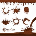 Dark chocolate blots and splash