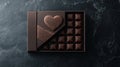 Dark Chocolate Box Featuring Heart Shaped Chocolates Royalty Free Stock Photo