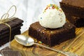 Dark chocolate brownie Royalty Free Stock Photo