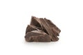 dark chocolate chunks isolated on white background Royalty Free Stock Photo