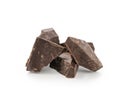 dark chocolate chunks isolated on white background Royalty Free Stock Photo