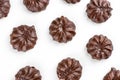 Dark chocolate-coated zefir view isolated on white background food dessert Royalty Free Stock Photo