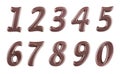 Dark chocolate digits set