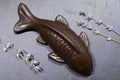 Dark chocolate fish, hand made chocolate fish