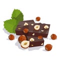 Dark Chocolate with hazelnut. Royalty Free Stock Photo