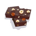 Dark Chocolate with hazelnuts Royalty Free Stock Photo