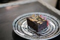 Dark chocolate homemade keto vegan flourless brownie