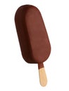 Dark chocolate ice cream bar on a stick