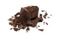 Dark chocolate isolated on white background Royalty Free Stock Photo