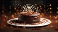 Divine Indulgence: Dark Chocolate Mousse Cake with Intricate Swirls