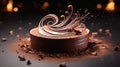 Divine Indulgence: Dark Chocolate Mousse Cake with Intricate Swirls