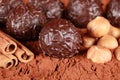 Dark Chocolate Pralines Royalty Free Stock Photo