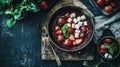 Dark Chocolate Strawberries Marshmallows Cooking Rustic Kitchen Royalty Free Stock Photo
