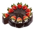 Dark chocolate strawberry cake Royalty Free Stock Photo