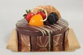 Dark chocolate strawberry cake Royalty Free Stock Photo