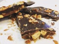 Chocolate Toffee with Peanuts Royalty Free Stock Photo