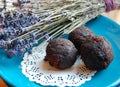 Dark chocolate truffles Royalty Free Stock Photo