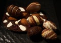 Dark chocolate, white chocolate, Chocolate eggs. chocolate for easter