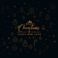 Dark christmas background with design elements