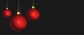 Dark christmas background with red balls