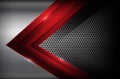 Dark chrome steel and red overlap element abstract background vector illustration 001